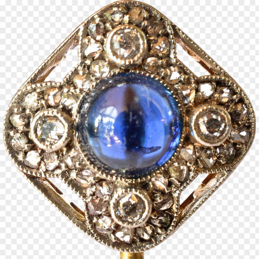 Vintage Gold Jewellery Gemstone Sapphire Clothing Accessories Brooch PNG