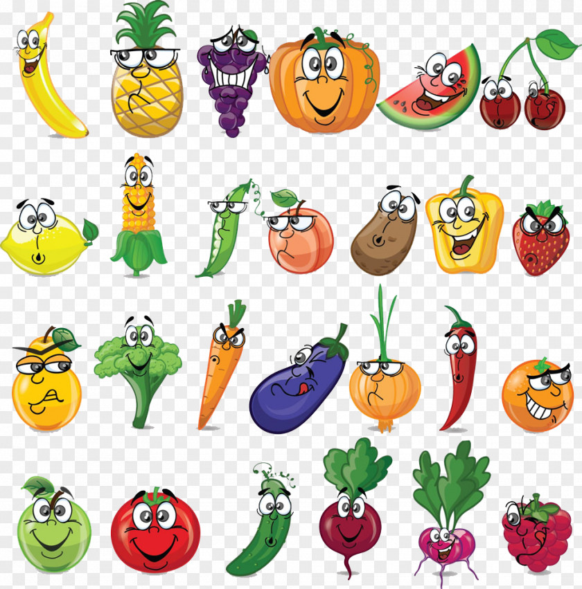 Cartoon Vegetable Combination Fruit Illustration PNG