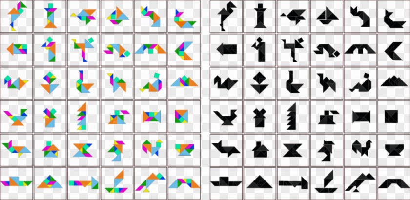 Mathematical Pictures Tangram Puzzle Mathematics Worksheet PNG