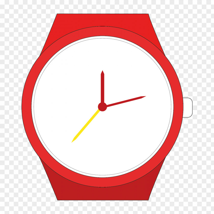 Red Watch Decoration Vector PNG