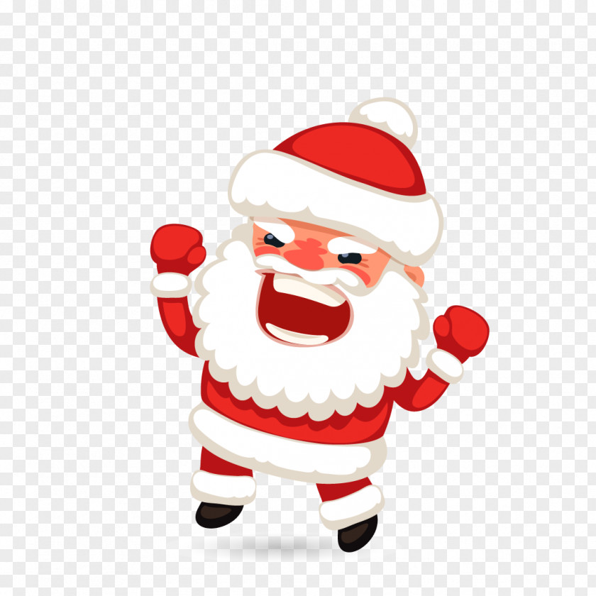 Angry Santa Claus Vector Clip Art PNG