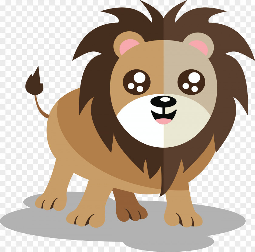 Cartoon Lion Vector Animal Drawing PNG
