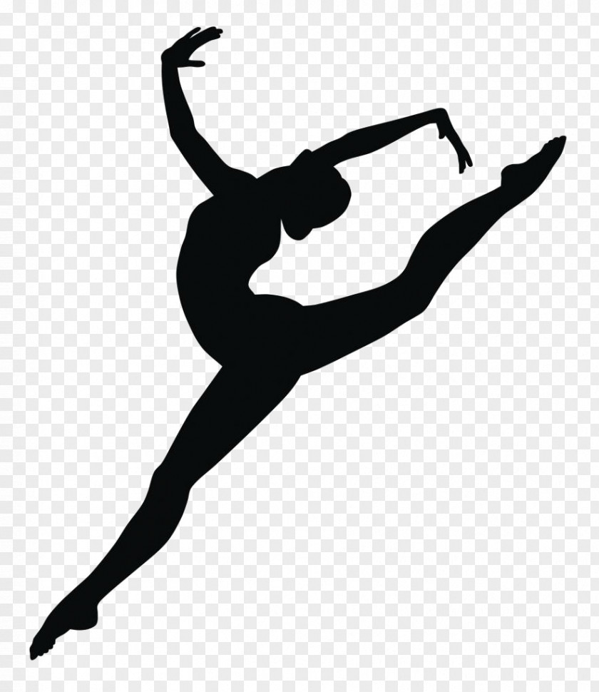 Dance Silhouette Gymnastics Balance Beam Black And White Clip Art PNG