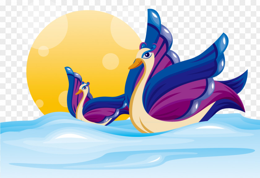 Purple Swan Cygnini Bird Euclidean Vector Download PNG
