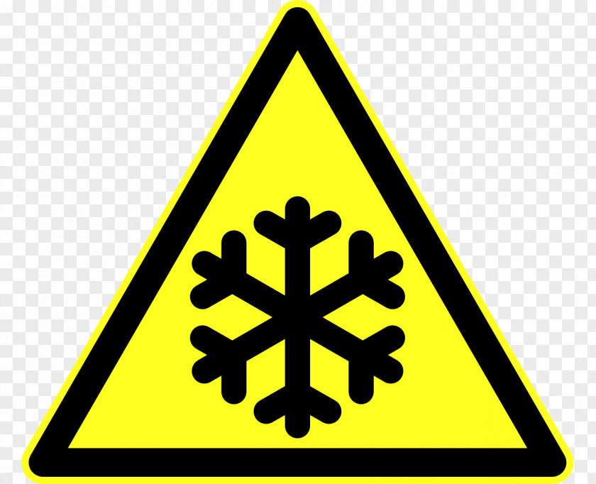 Temperature Warning Sign Hazard Cold Safety Label PNG