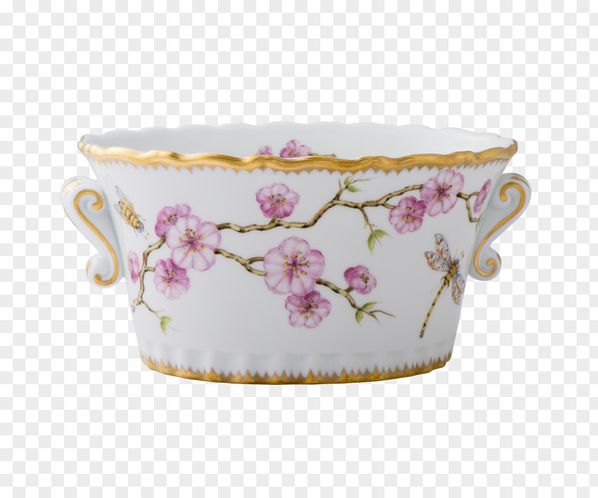 White House Cachepot Flowerpot Porcelain Cherry Blossom PNG