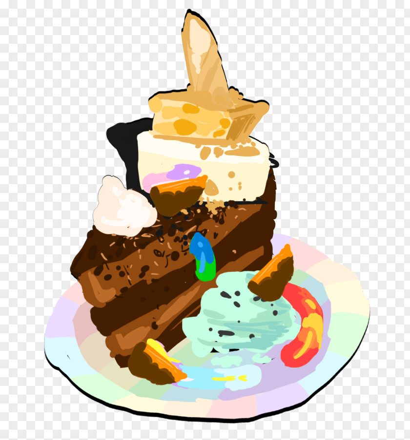Chocolate Cake Sundae Birthday Torte Ice Cream PNG