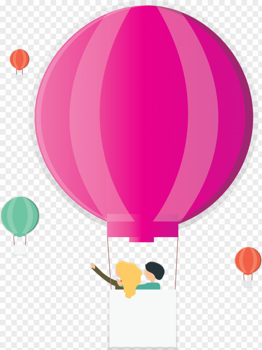 Hot Air Balloon Floating PNG