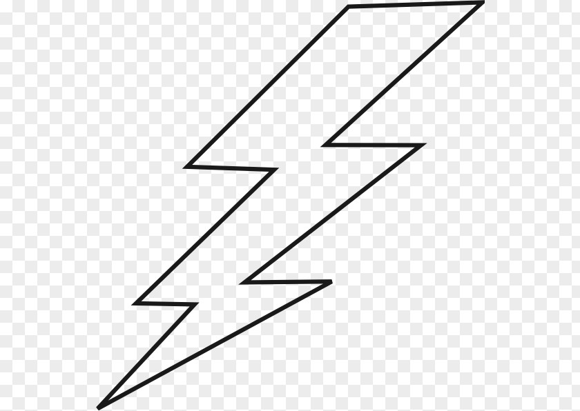 Lightning Bolt Outline Black And White Clip Art PNG