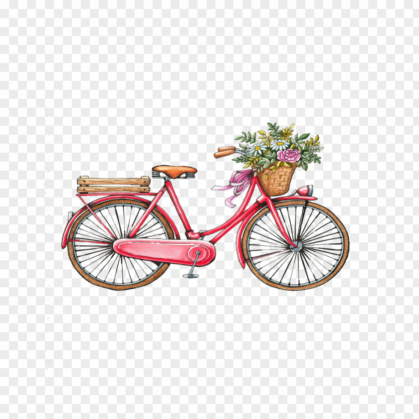 Red Bike T-shirt Wedding Invitation Bicycle Vintage Clothing Greeting Card PNG