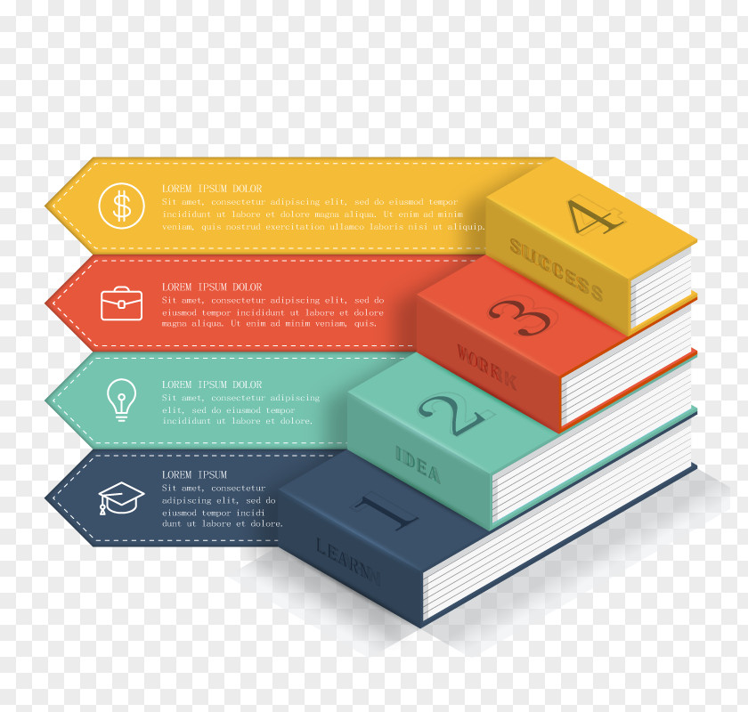 Vector Books Ladder Book Template Infographic Page PNG