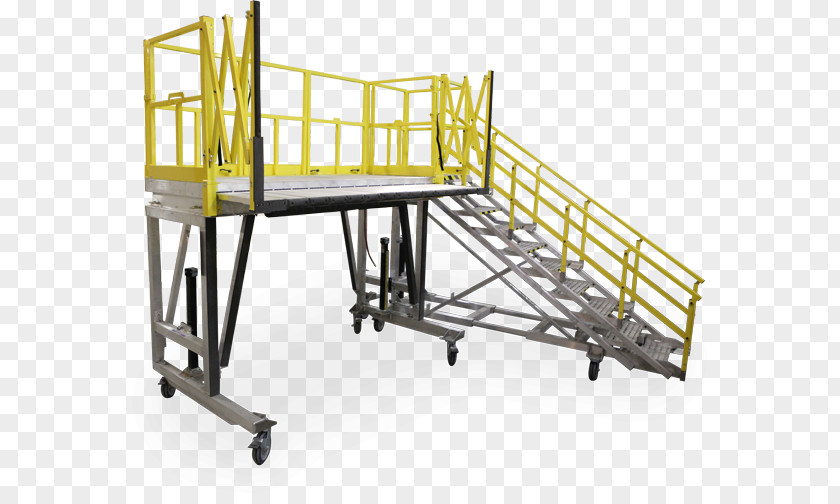 Industrial Worker Aircraft Maintenance Ladder Aerial Work Platform PNG