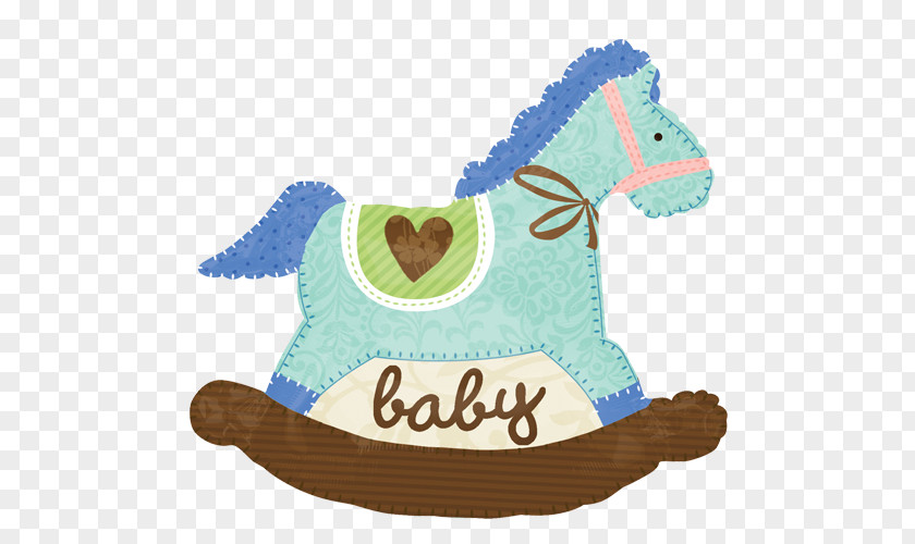 Rocking Horse Mylar Balloon Baby Shower PNG