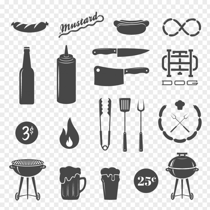 Barbecue Supplies Icon Figure Sausage Hot Dog Fast Food PNG