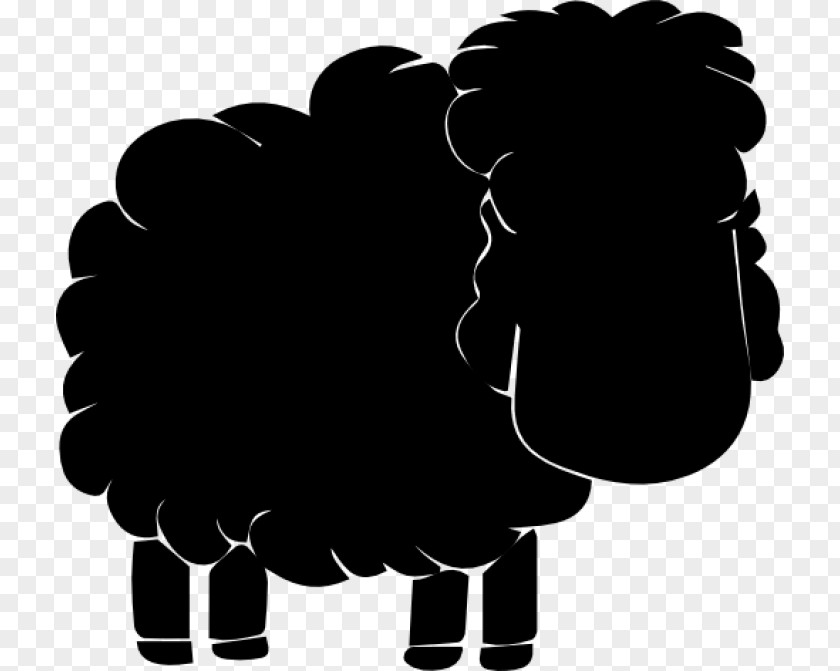Blackandwhite Sheep Cartoon PNG