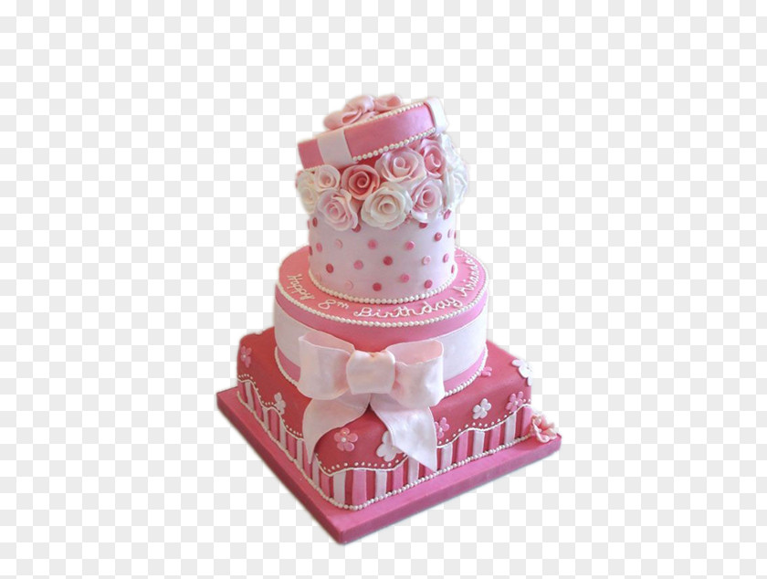 Pink Bow Cake Birthday Icing Cupcake Wedding PNG