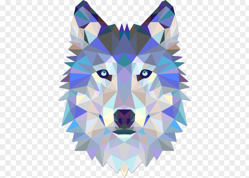 T-shirt Gray Wolf Geometry Triangle Polygon PNG