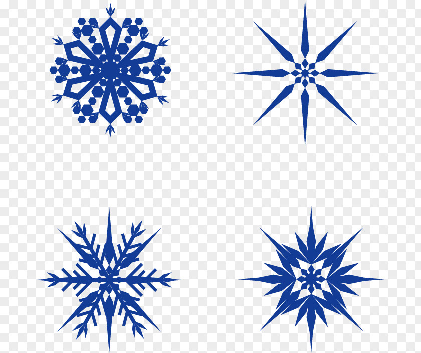 Vector Blue Snowflake Euclidean PNG