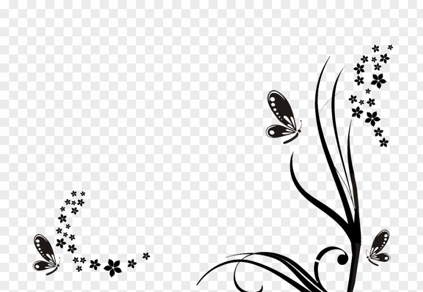 Butterfly Dance Black And White Clip Art PNG