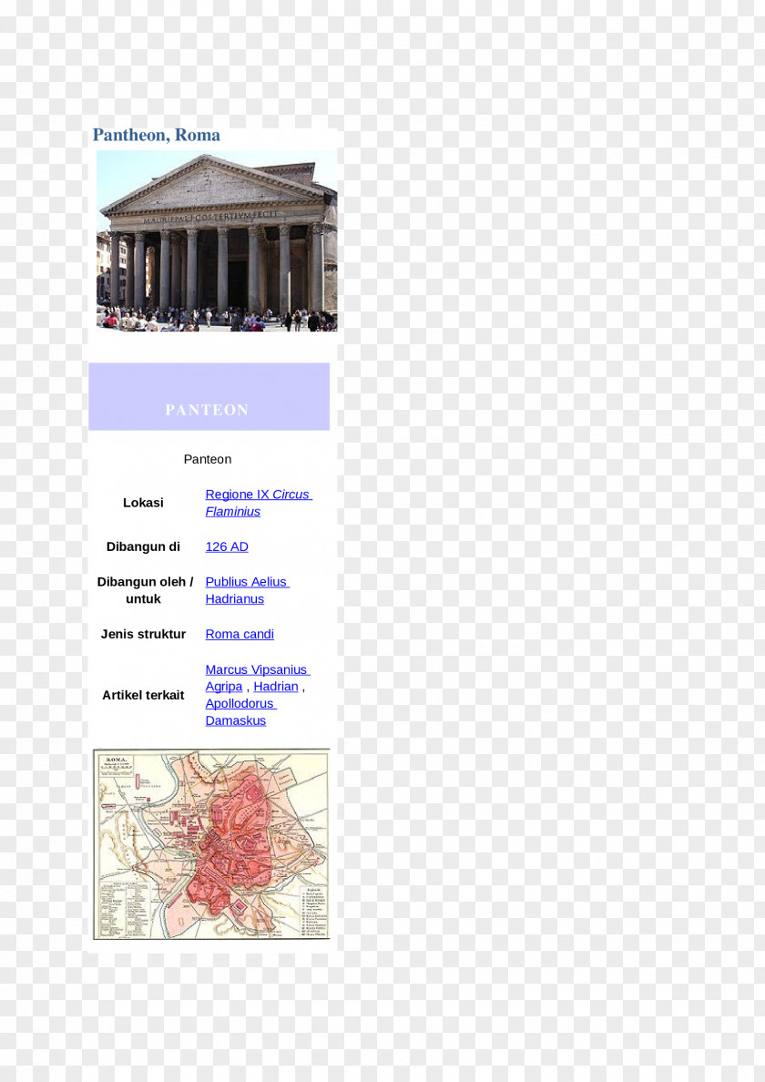 Pantheon Map Rome Font PNG