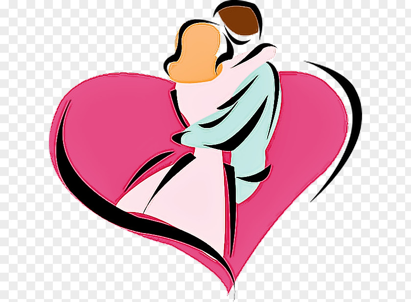 Pink Heart Cartoon Love PNG