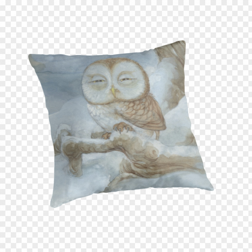Sleepy Owl Throw Pillows Cushion Tasche PNG