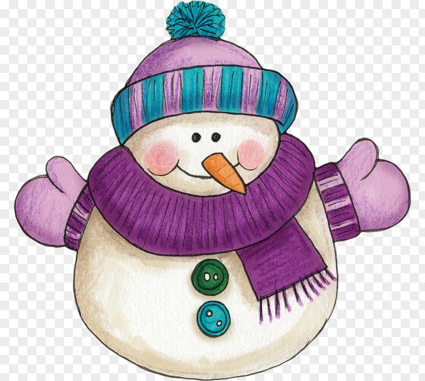 Cartoon Snowman Christmas Ornament Purple Clip Art PNG