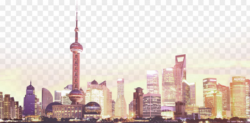 Lavender Atmosphere City Border Texture The Bund Oriental Pearl Tower Clip Art PNG