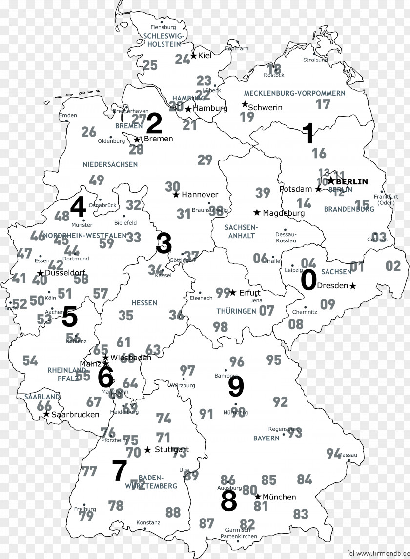 Map Postal Codes In Germany Postleitzahlenkarte PNG