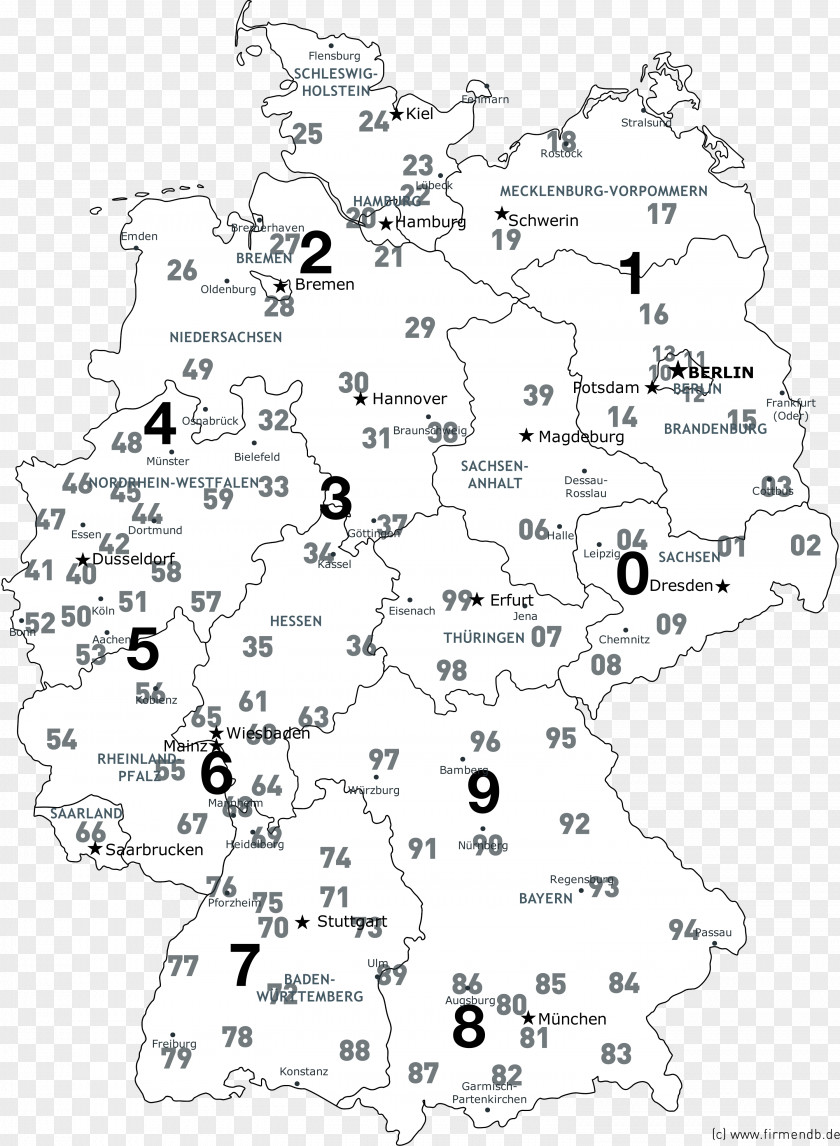 Map Postal Codes In Germany Postleitzahlenkarte PNG Image PNGHERO