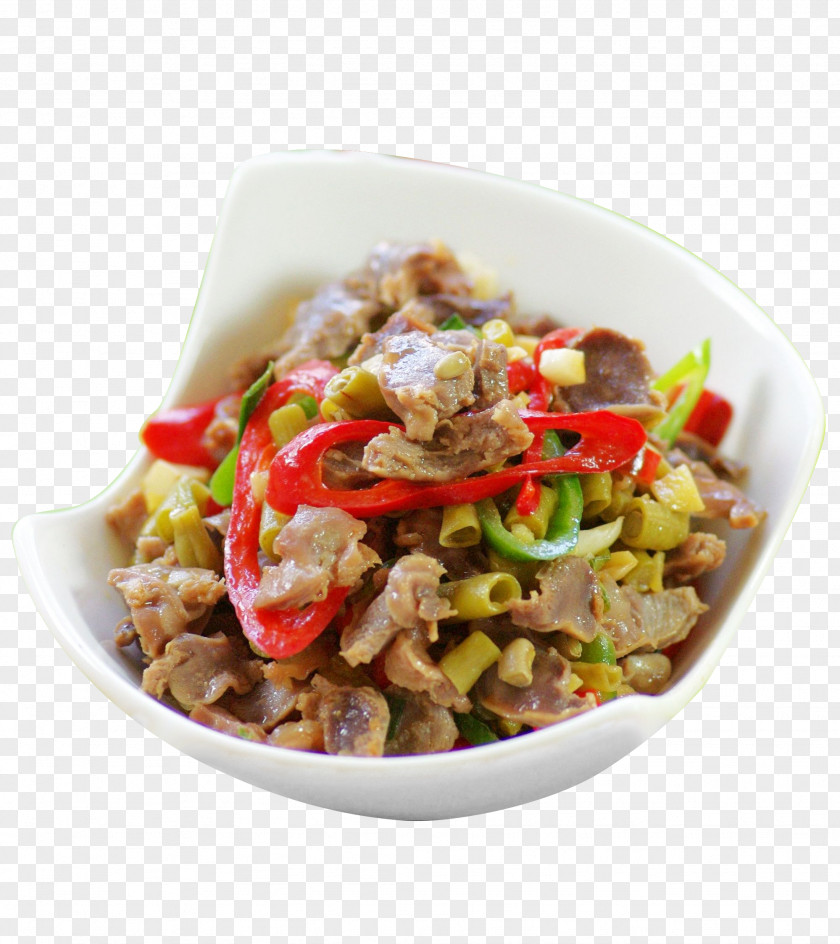 Sour Beans Fried Chicken Gizzards Hunan Cuisine Chinese Stir Frying Cowpea PNG