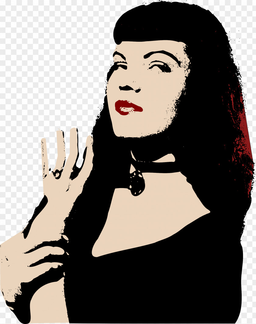 Vamp Bettie Page Clip Art PNG