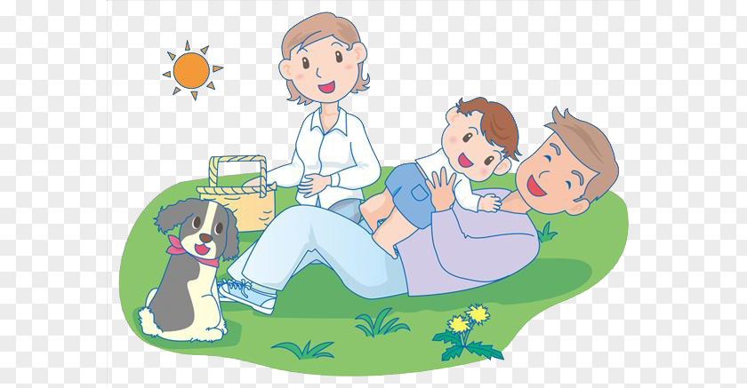 Parents And Baby Go On A Picnic Parent Illustration PNG