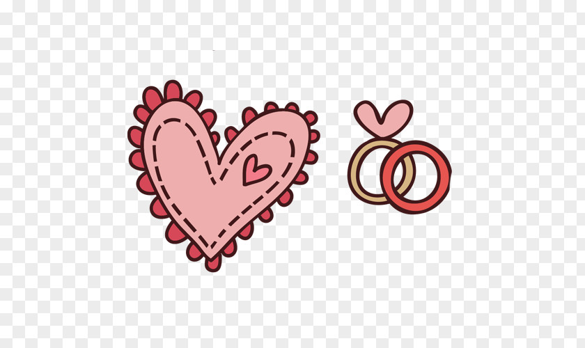 Pink Hearts And Rings Heart Cartoon Free Content Cuteness Clip Art PNG
