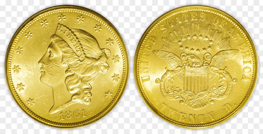 5 Dime Coin Gold Double Eagle PNG