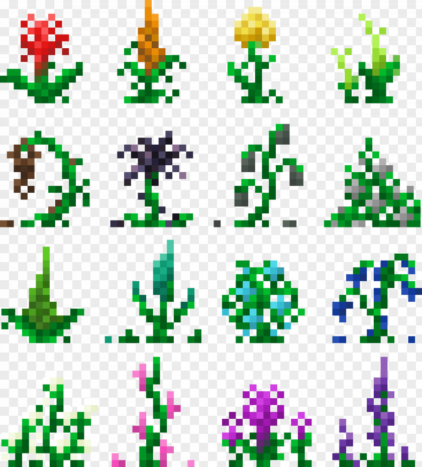 Minecraft Mods Flower Pattern PNG