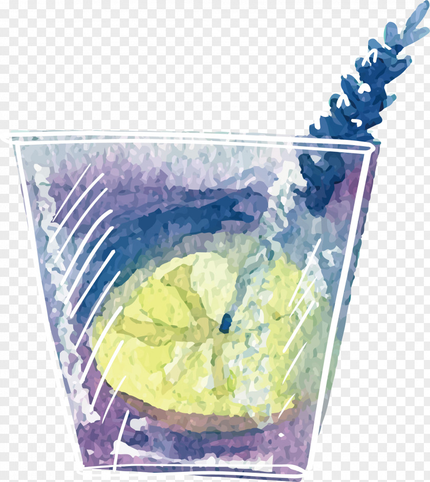 Hand Painted Blueberry Cocktail Juice PNG