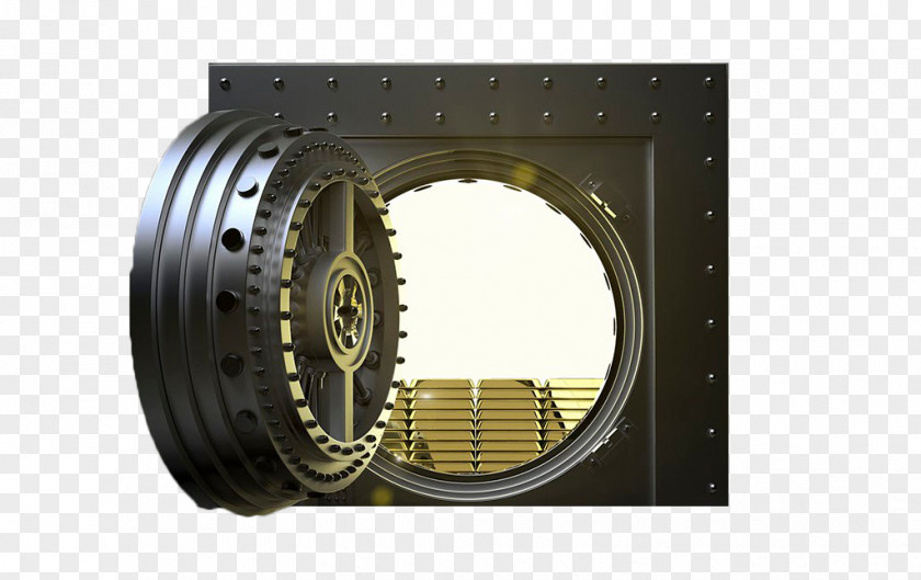 Round Treasury Door Safe Bank Vault Gold Bar PNG