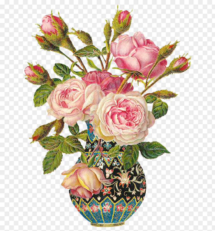 Retro Floral Flora Birthday Flower Postcard Rose Wish PNG