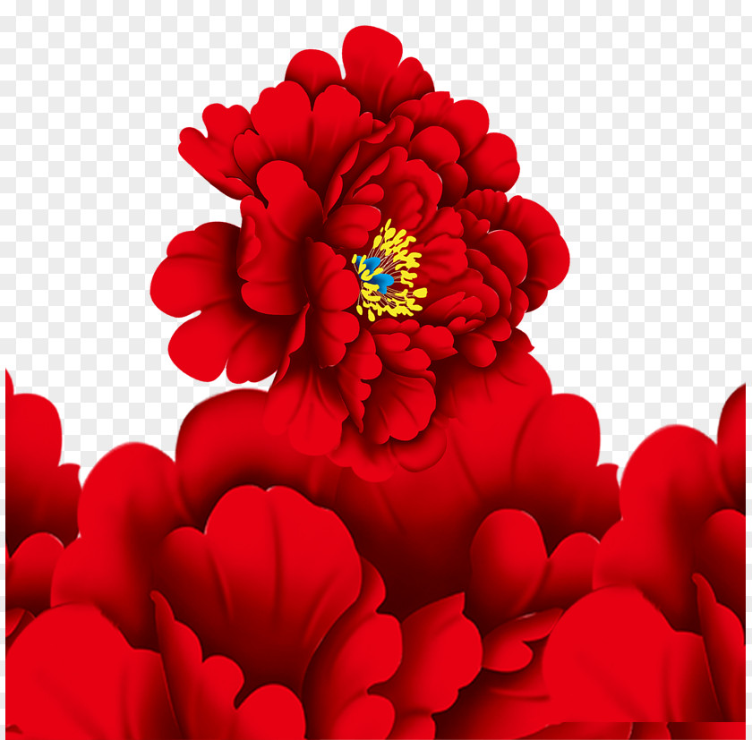 Rose Creative Red Moutan Peony Garden Roses PNG