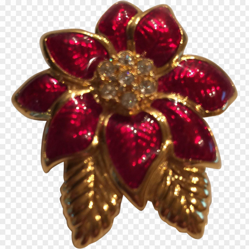 Ruby Body Jewellery Brooch Magenta PNG