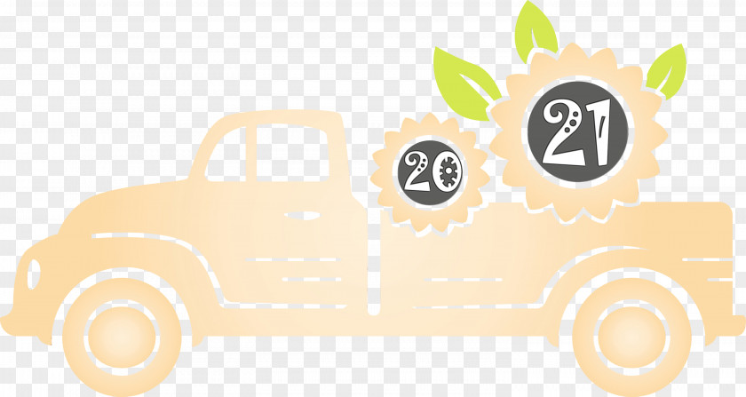 Car Cartoon Yellow Font Meter PNG