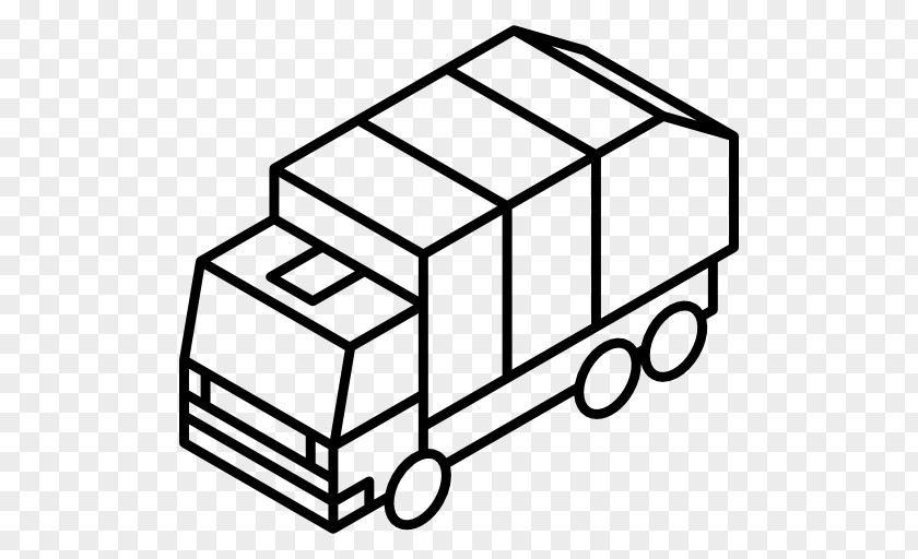 Garbage Truck Decorative Box Gift Isometric Projection PNG
