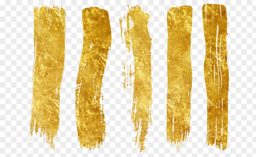 Vector Hand-painted Gold Strokes Painting PNG
