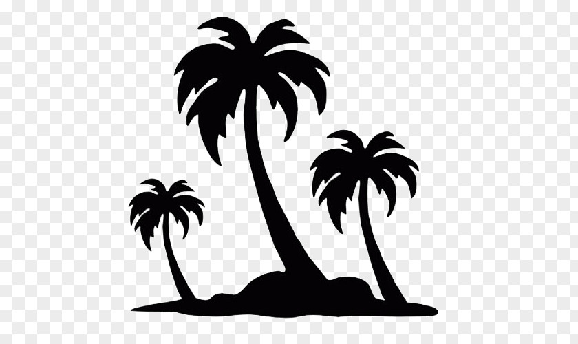 Vector Tropical Coconut Trees Arecaceae Silhouette Tree Clip Art PNG