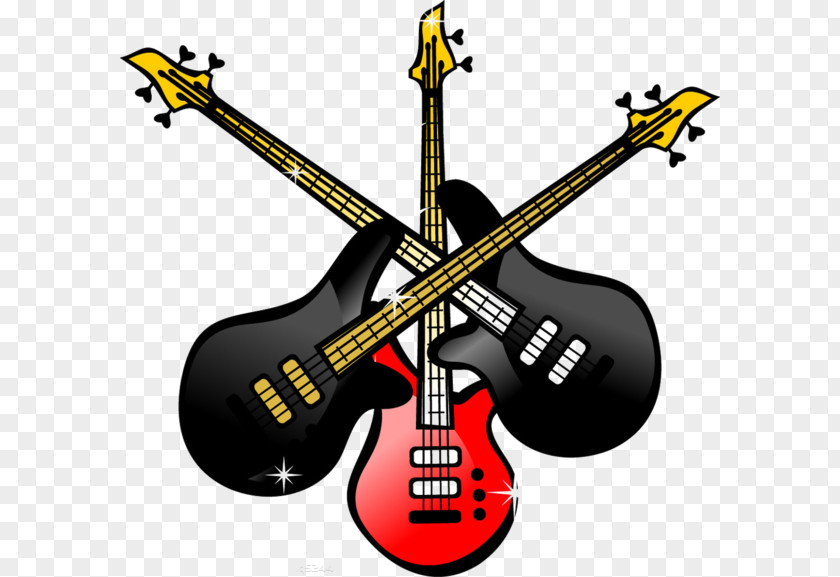 Black Guitar Bass Electric Musical Instrument PNG