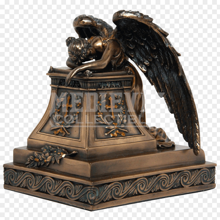 Mourning Jewelry Statue Angel Of Grief Bronze Sculpture Figurine PNG