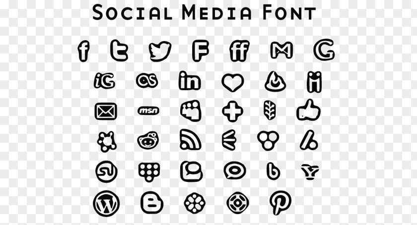 Social Media Icons Drawing Font Awesome Download PNG