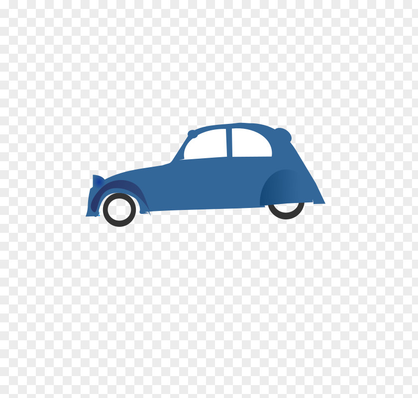 Blue Car Vintage Illustration PNG