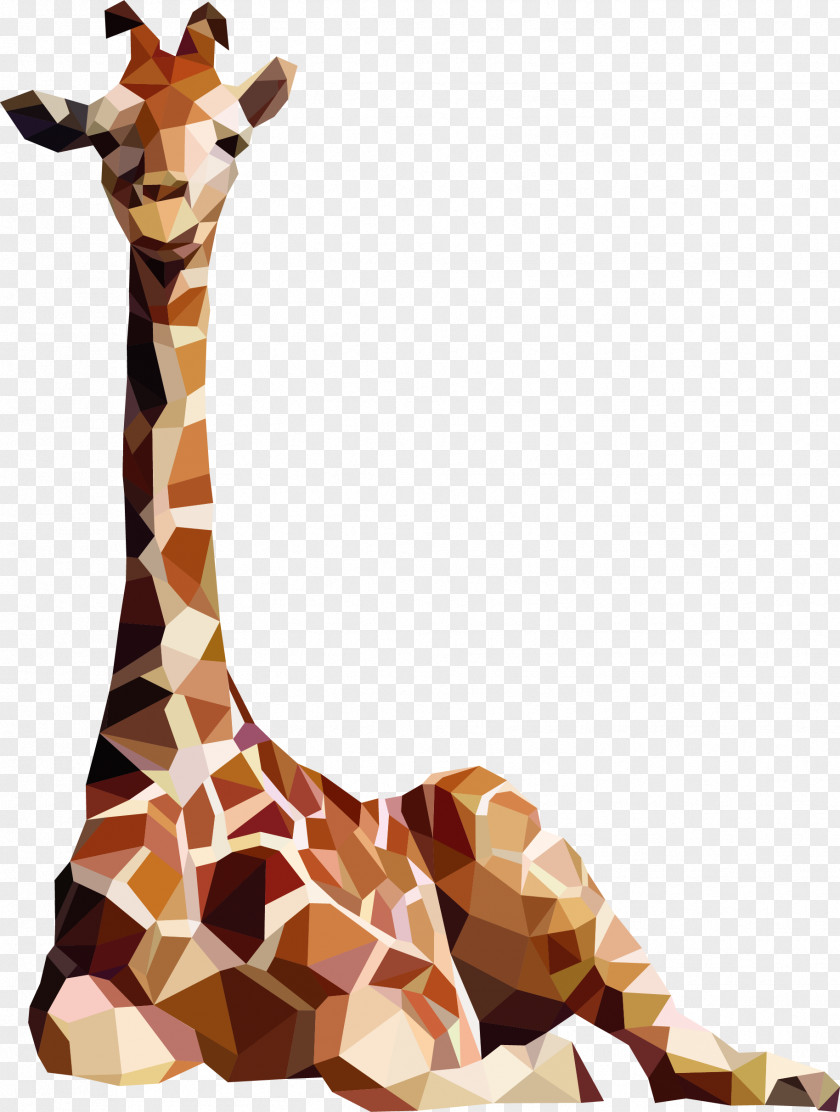 Vector Three-dimensional Origami Giraffe Northern Sticker Happiness Decal PNG